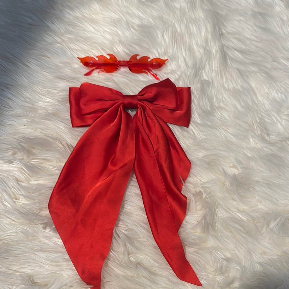 Red Bow and Sunglasses Set